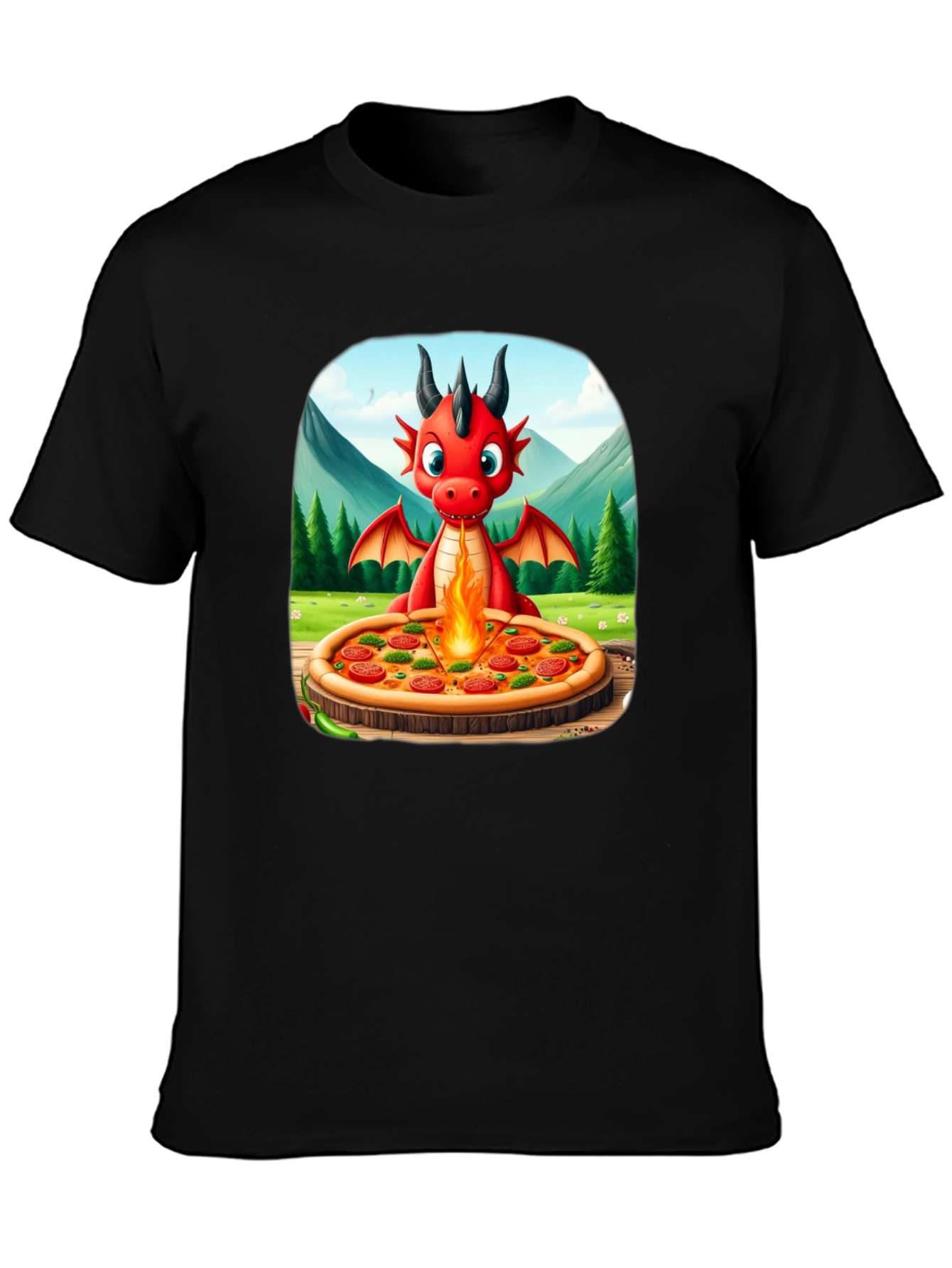 Dragon Pizza T-Shirt - Fun Graphic Tee