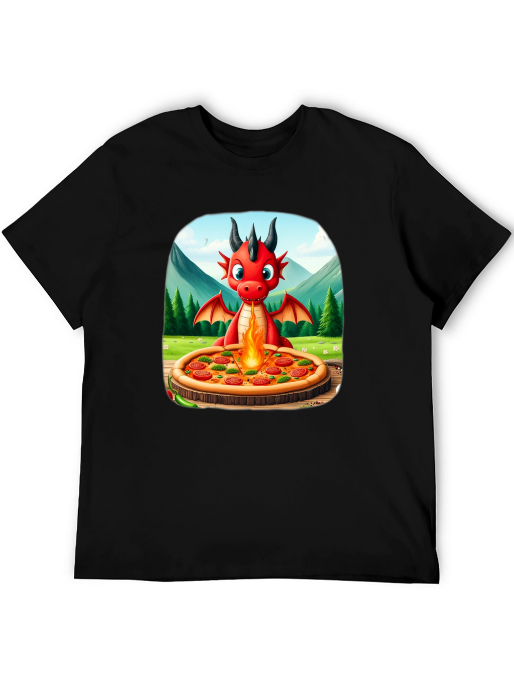 Dragon Pizza T-Shirt - Fun Graphic Tee
