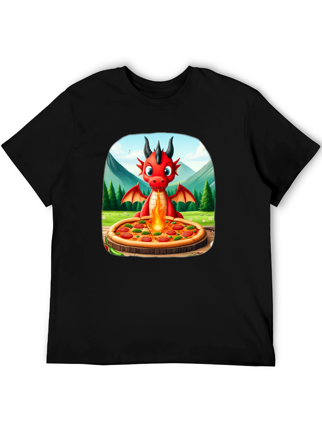 Dragon Pizza T-Shirt - Fun Graphic Tee