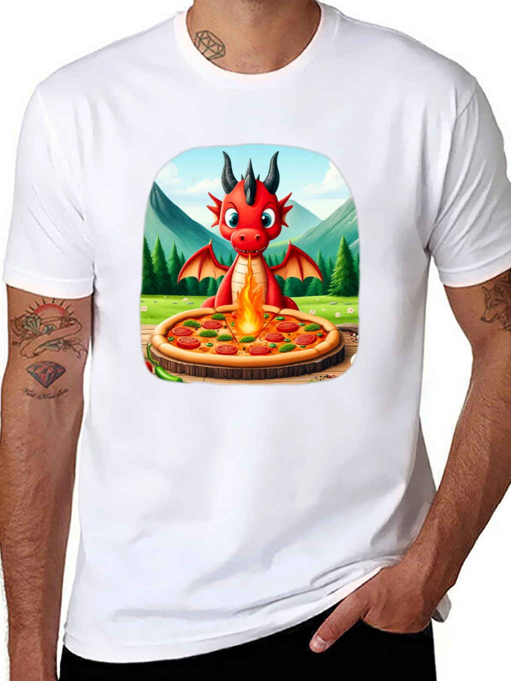 Dragon Pizza T-Shirt - Fun Graphic Tee
