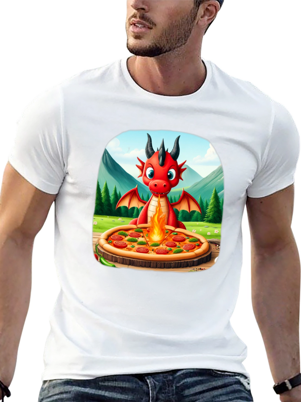 Dragon Pizza T-Shirt - Fun Graphic Tee