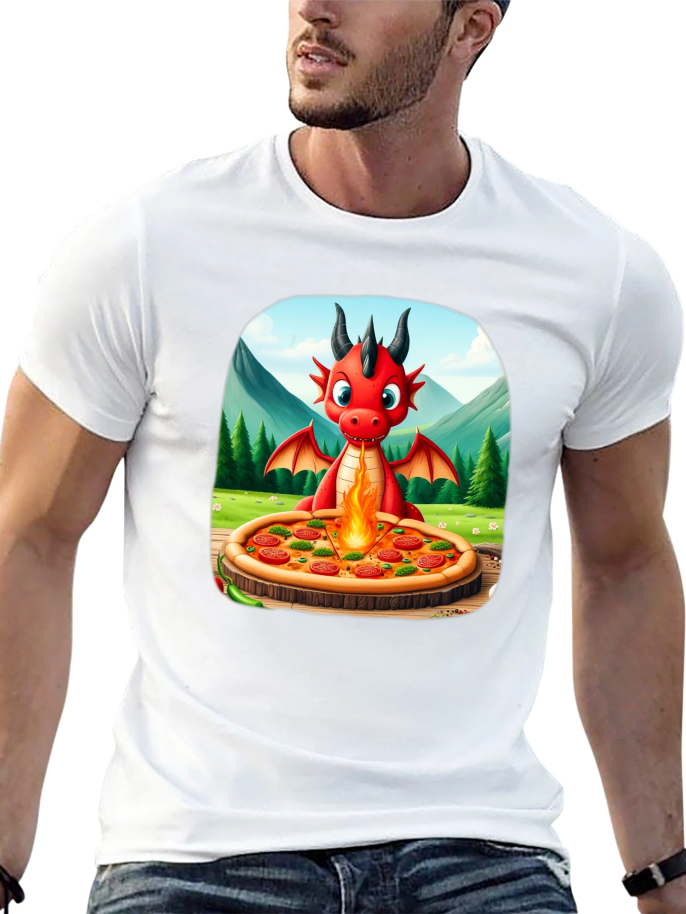 Dragon Pizza T-Shirt - Fun Graphic Tee