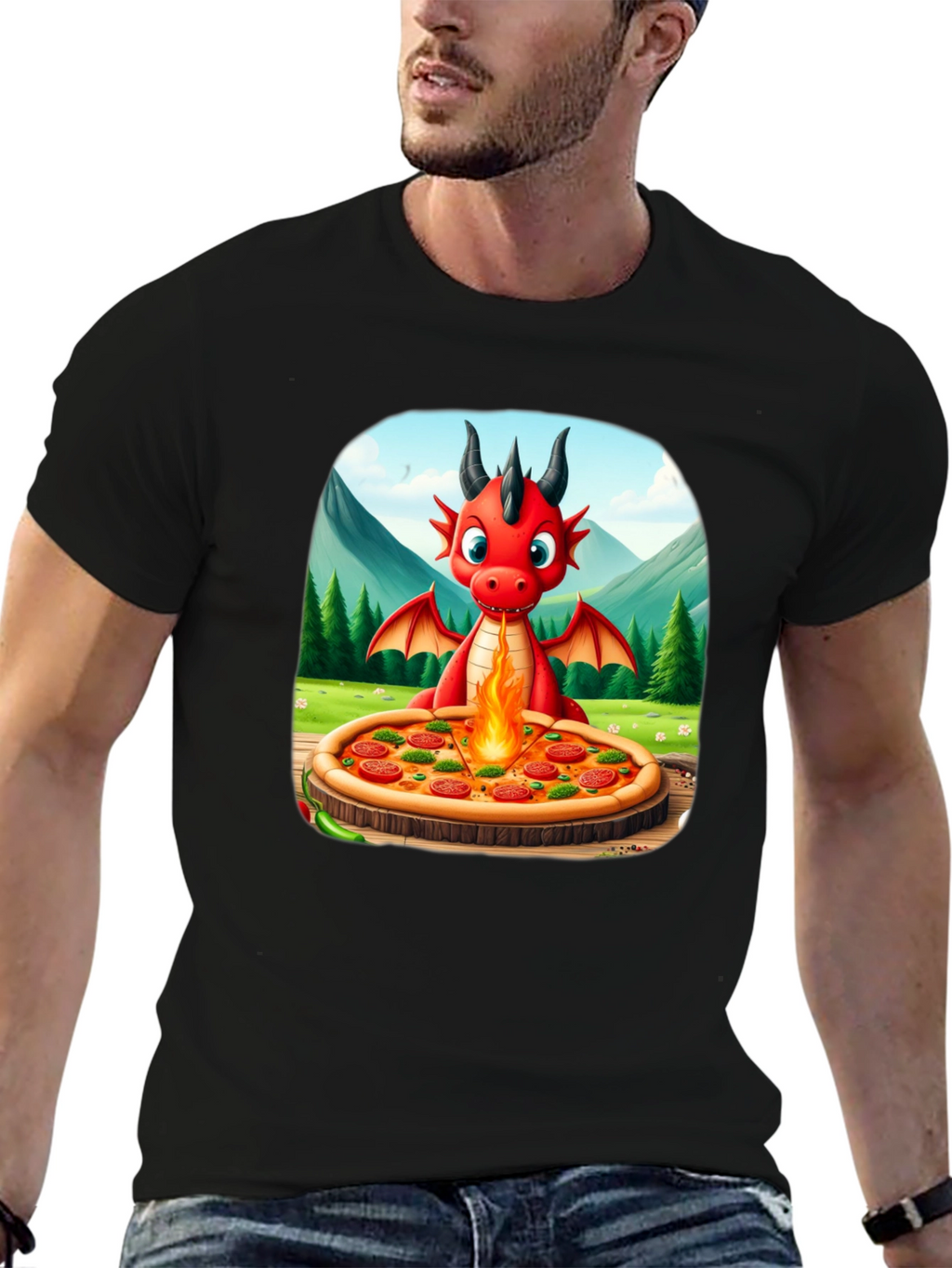 Dragon Pizza T-Shirt - Fun Graphic Tee