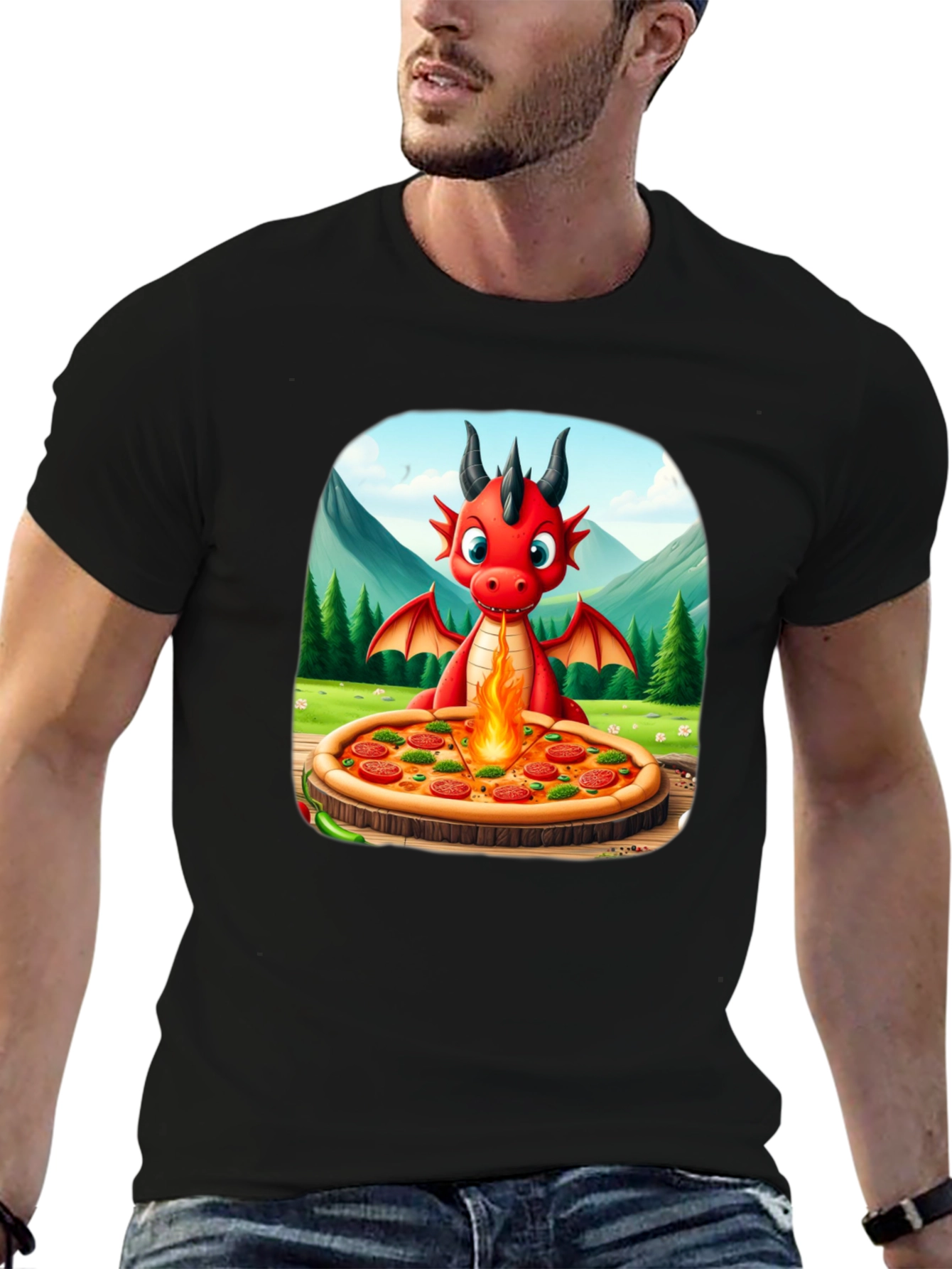 Dragon Pizza T-Shirt - Fun Graphic Tee