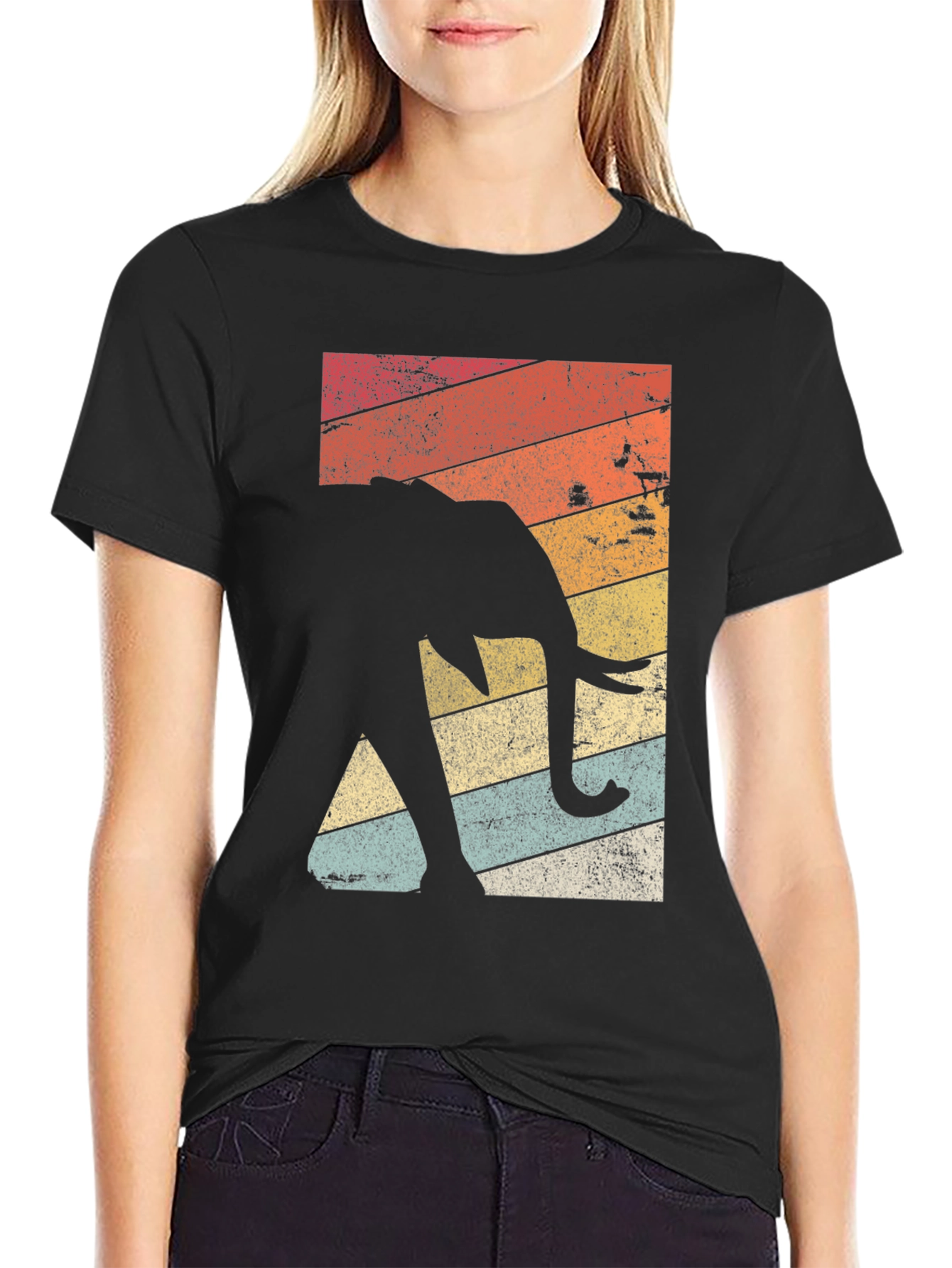 Retro Elephant Graphic Tee - Stylish & Comfortable
