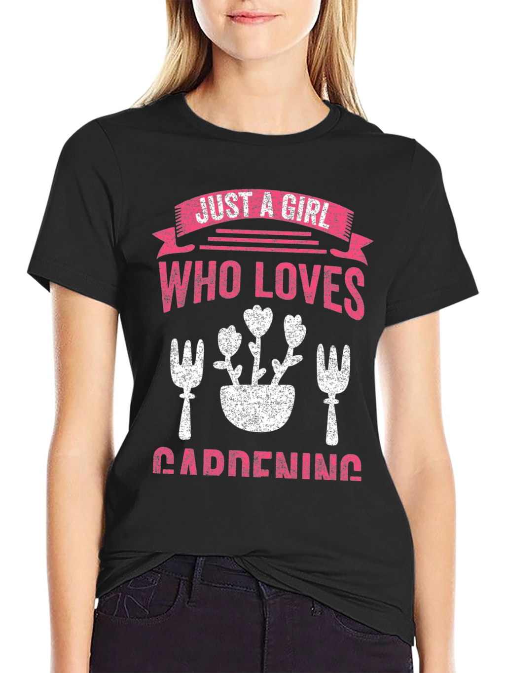 Gardening Girl T-Shirt: Floral Design