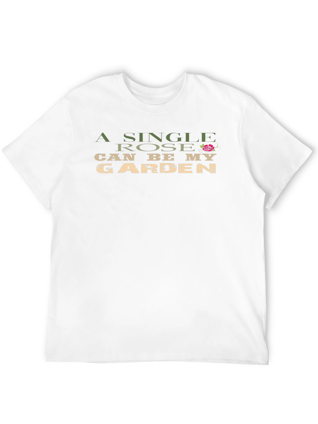 Single Rose Garden Black Graphic T-Shirt
