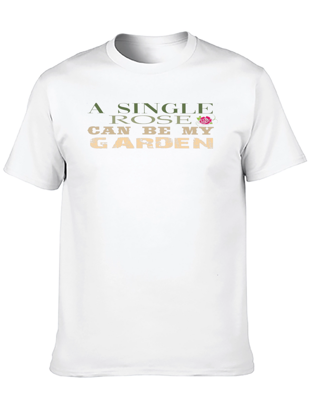 Single Rose Garden Black Graphic T-Shirt