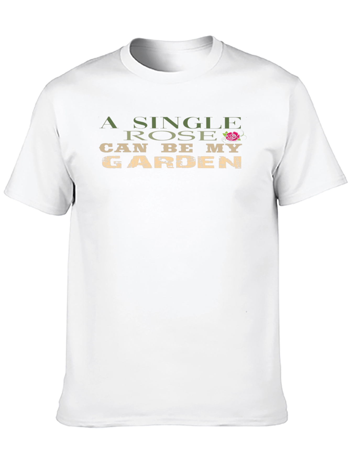 Single Rose Garden Black Graphic T-Shirt