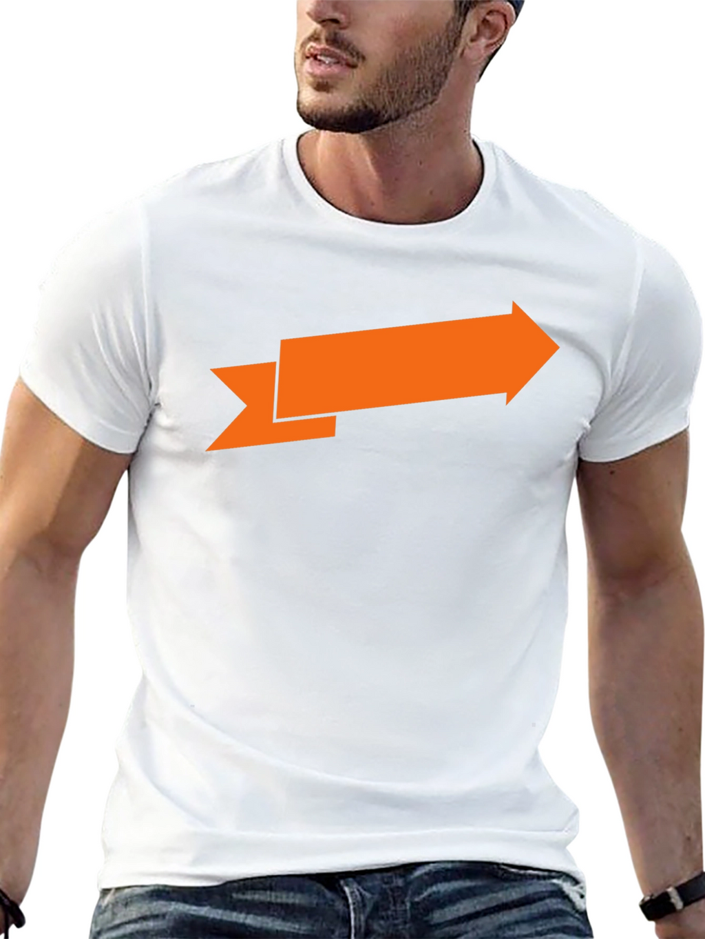 Arrow Graphic Tee - Black Cotton T-Shirt