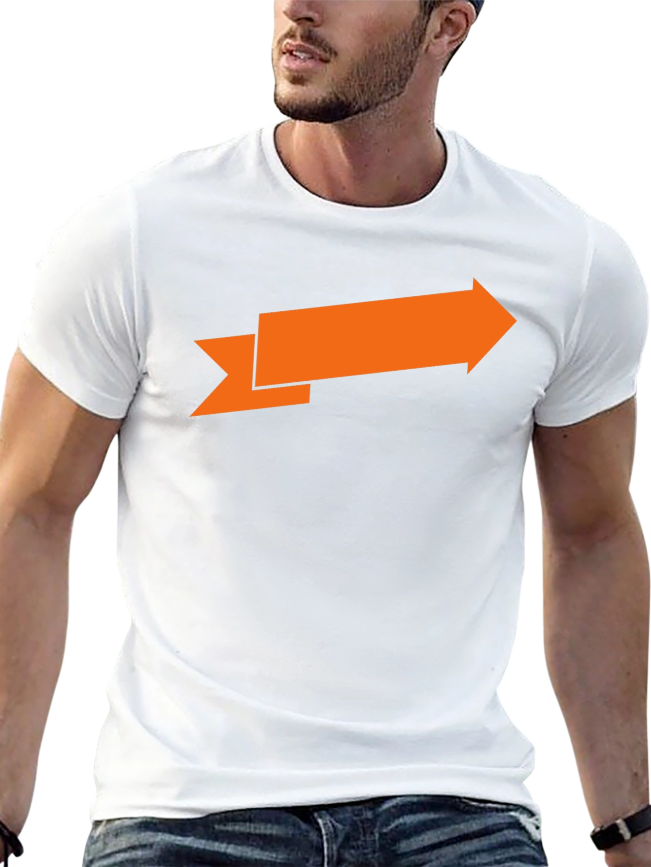 Arrow Graphic Tee - Black Cotton T-Shirt