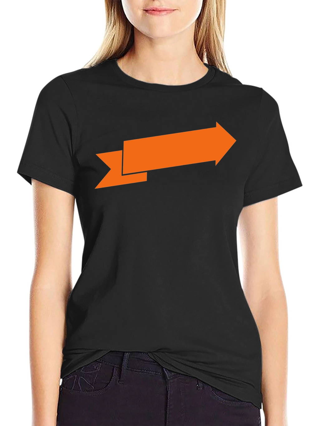 Arrow Graphic Tee - Black Cotton T-Shirt