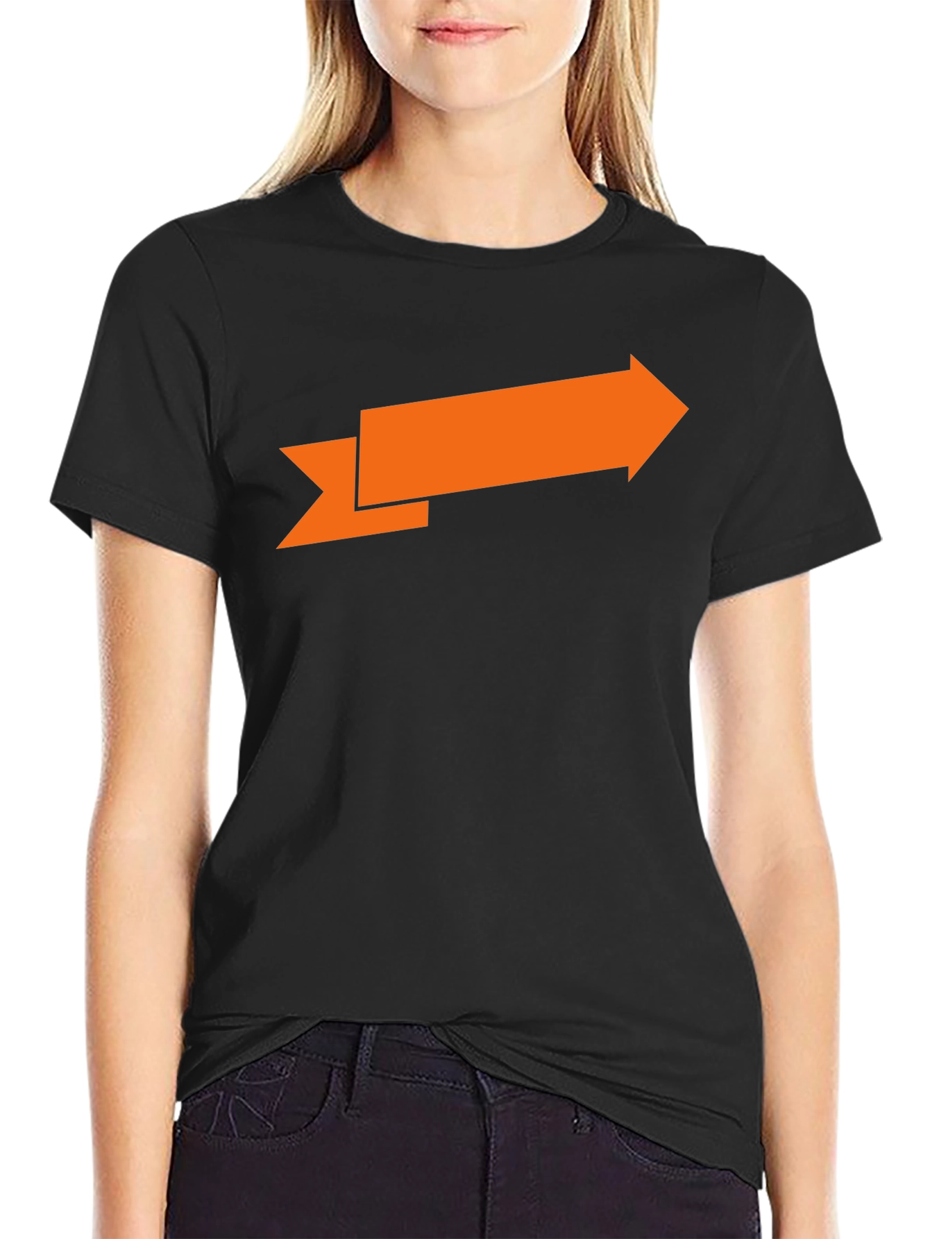 Arrow Graphic Tee - Black Cotton T-Shirt