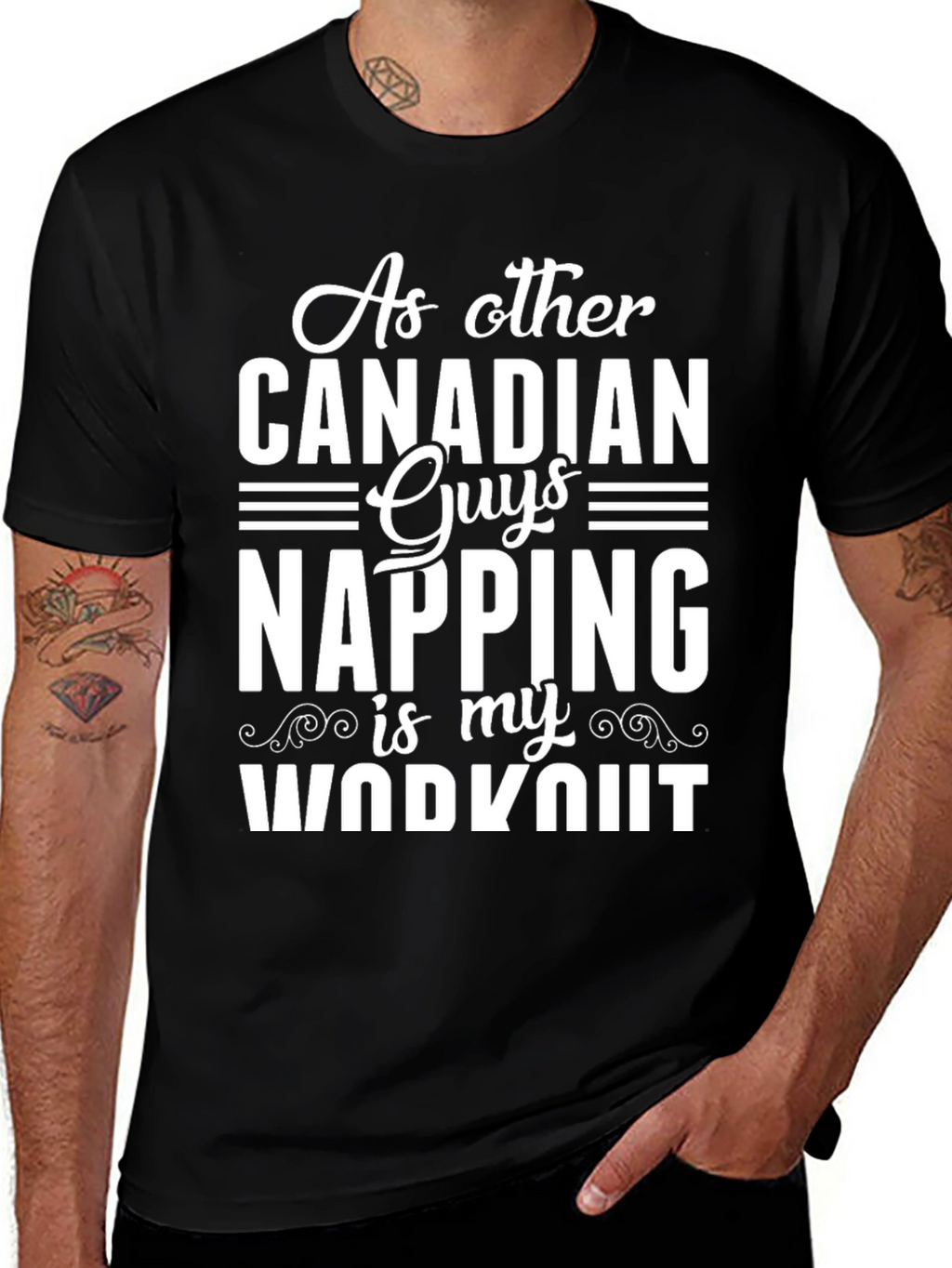 Canadian Napping Workout T-Shirt - Funny Mens Tee