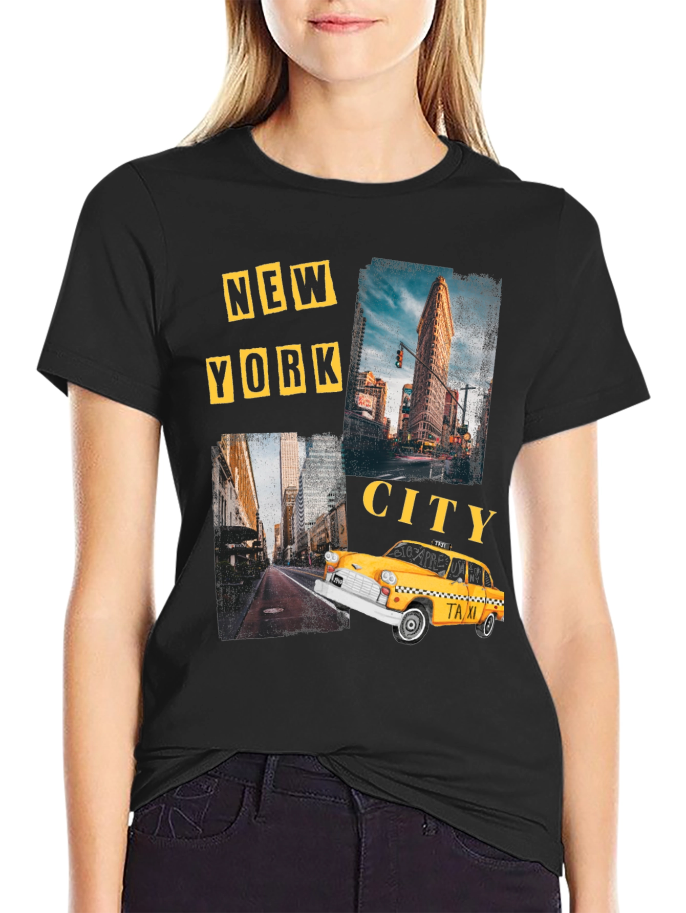 New York City Graphic Print Black T-Shirt