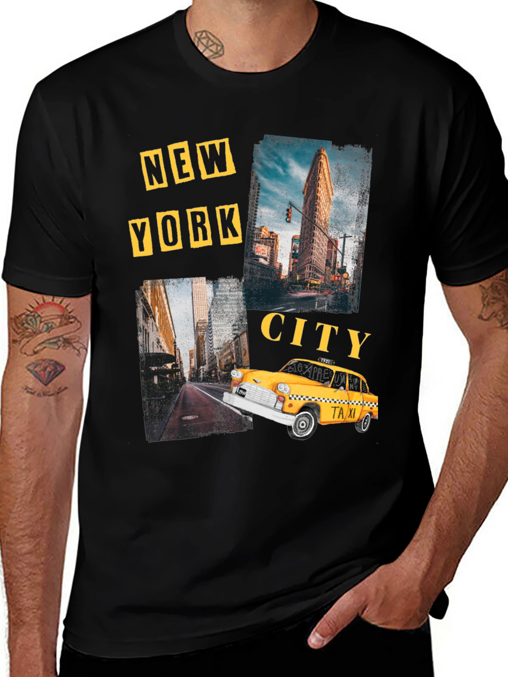 New York City Graphic Print Black T-Shirt