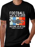 Football and Trumpet Graphic Tee - Black