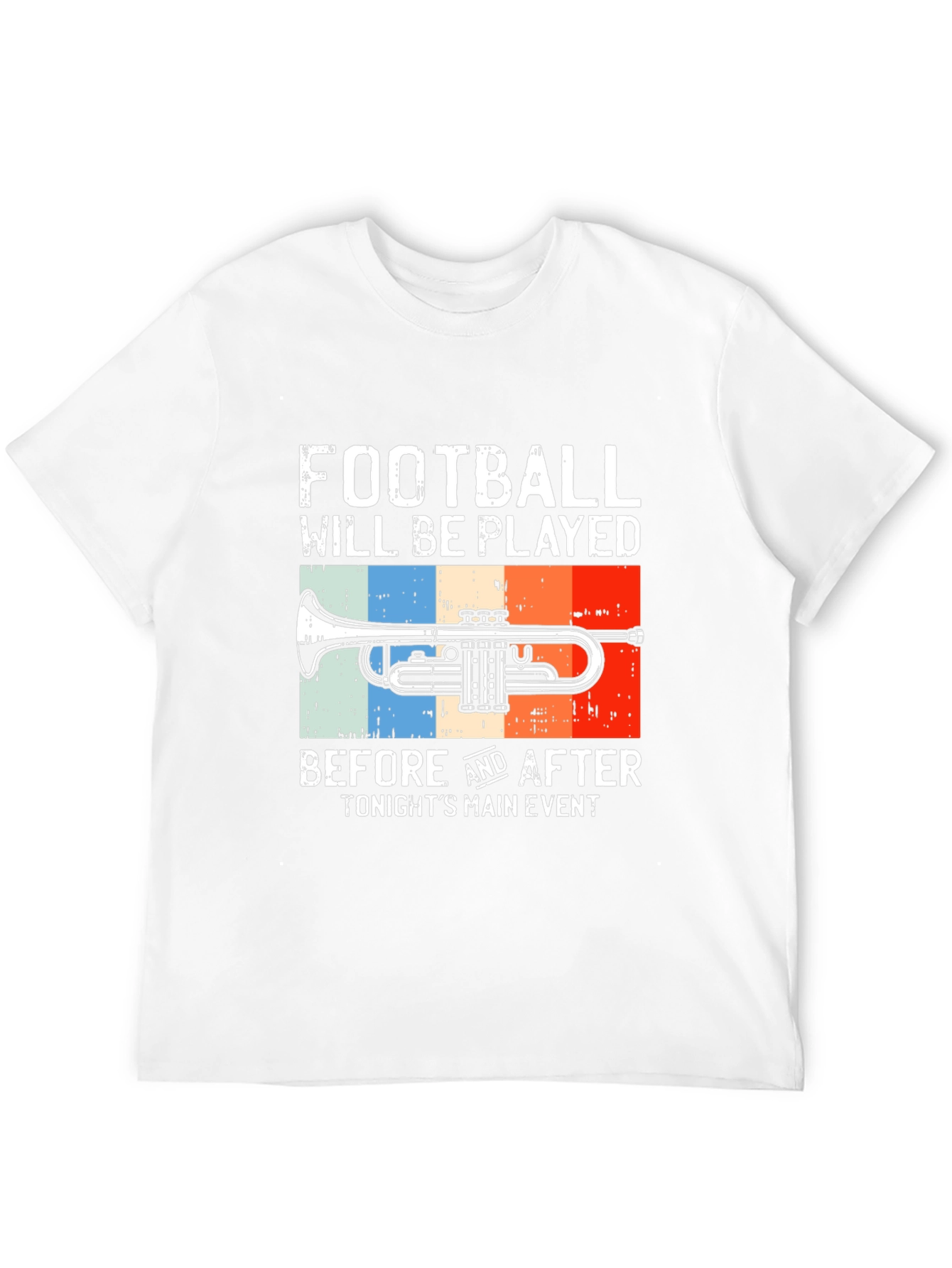 Football and Trumpet Graphic Tee - Black