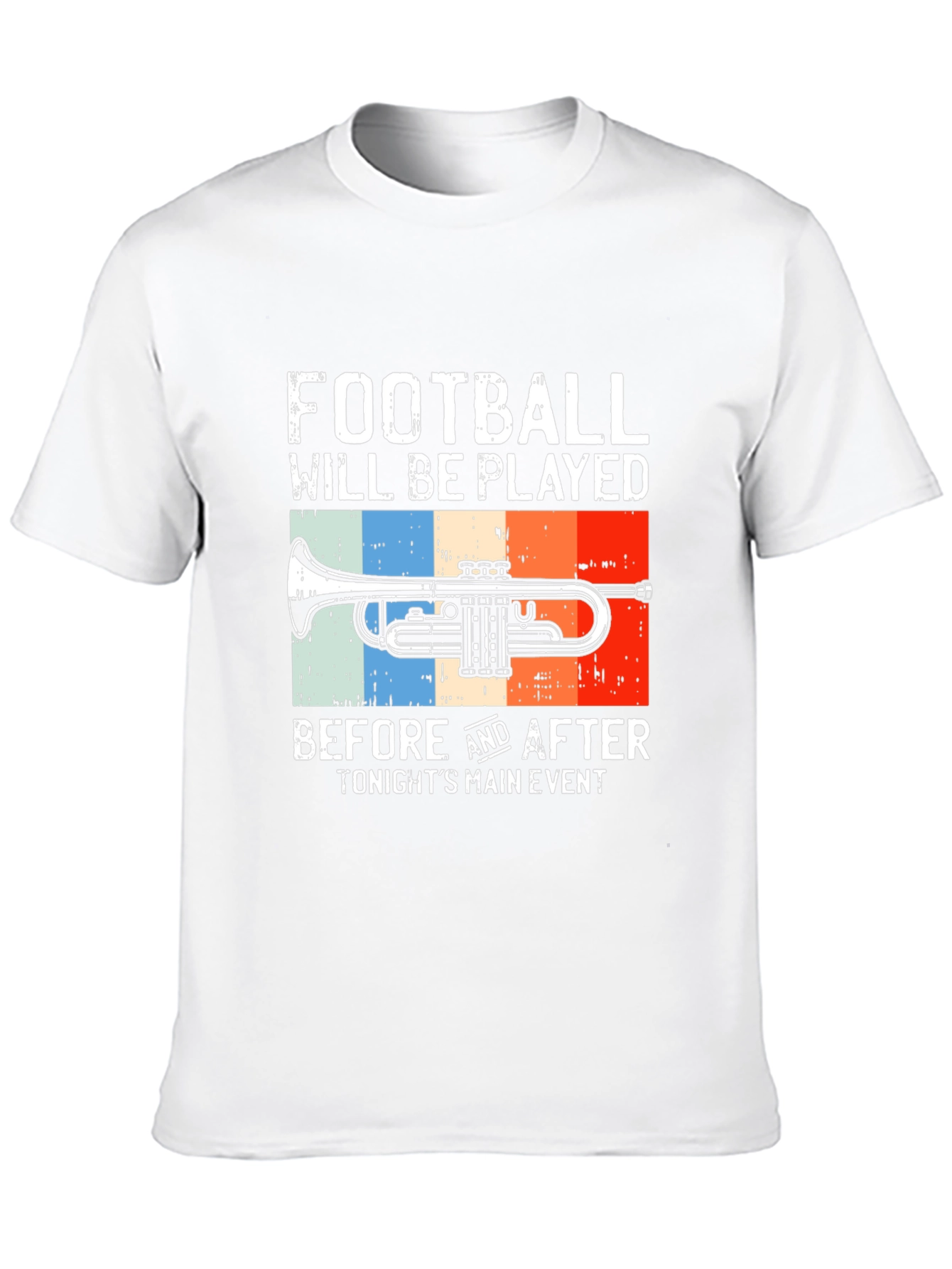 Football and Trumpet Graphic Tee - Black