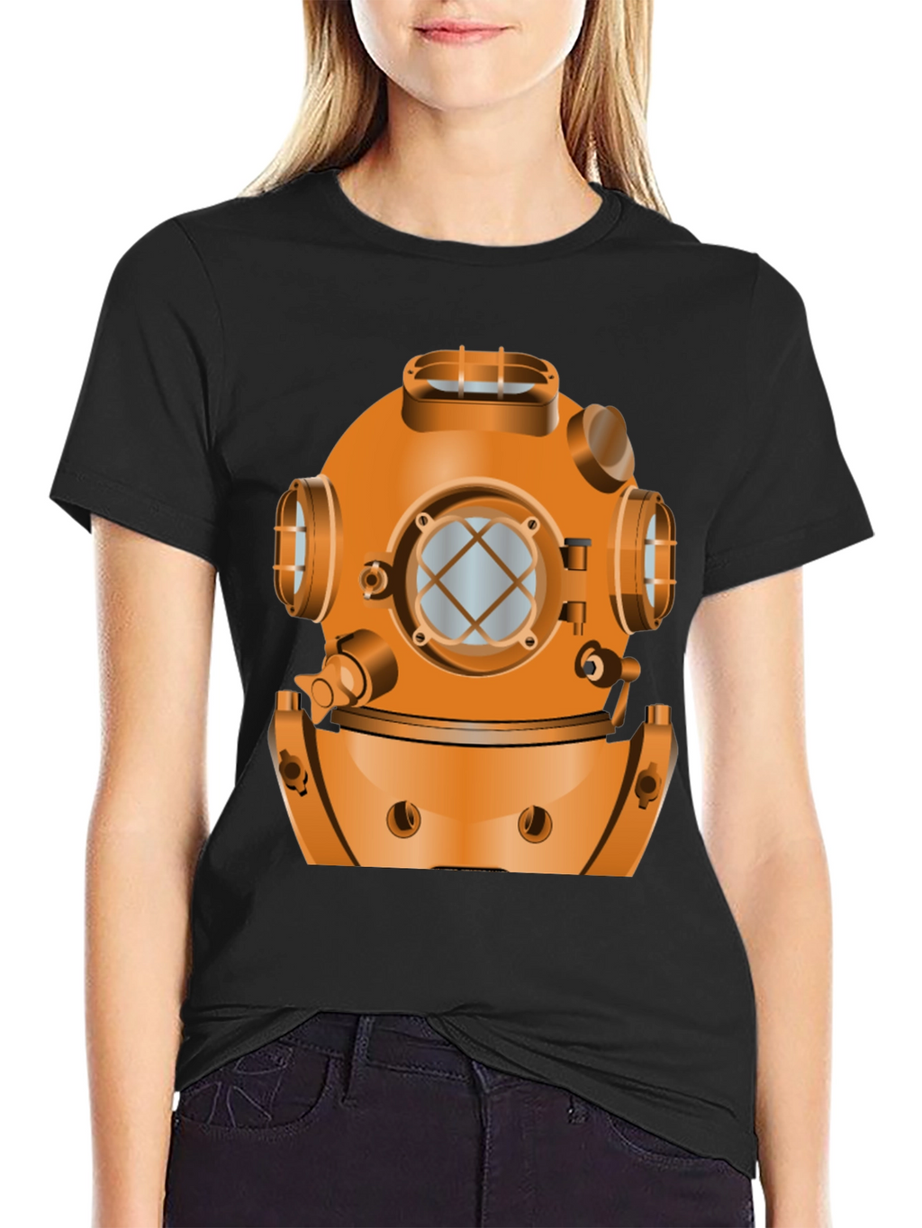 Diving Helmet Graphic T-Shirt - Deep Sea Style