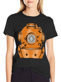Diving Helmet Graphic T-Shirt - Deep Sea Style
