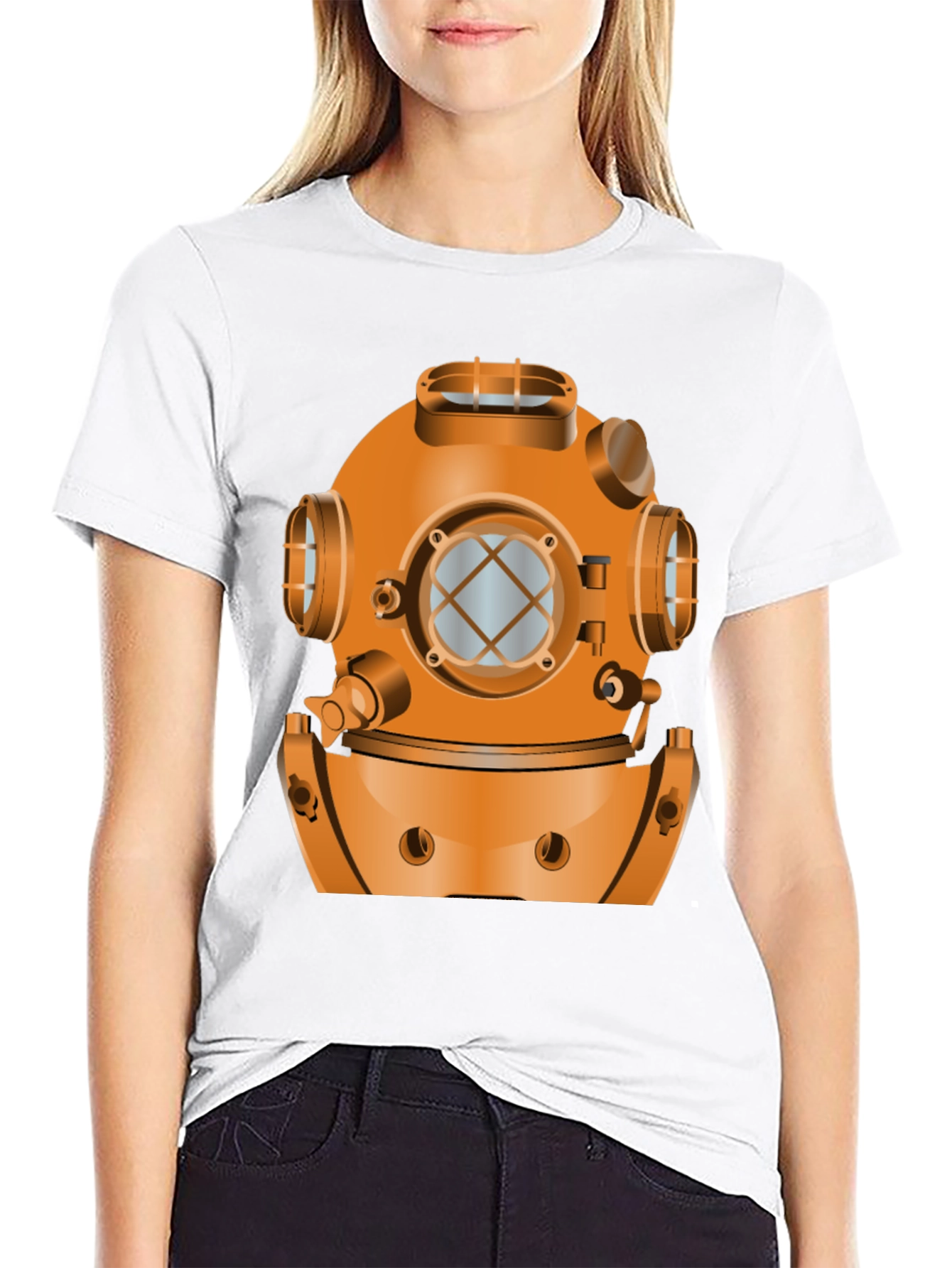 Diving Helmet Graphic T-Shirt - Deep Sea Style