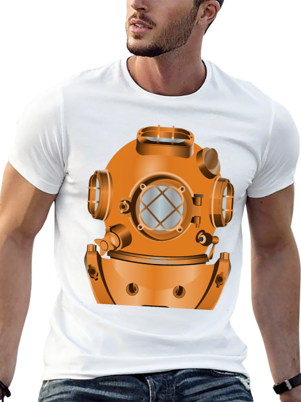 Diving Helmet Graphic T-Shirt - Deep Sea Style