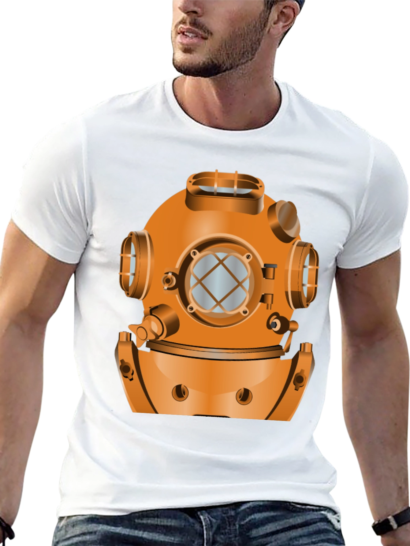 Diving Helmet Graphic T-Shirt - Deep Sea Style