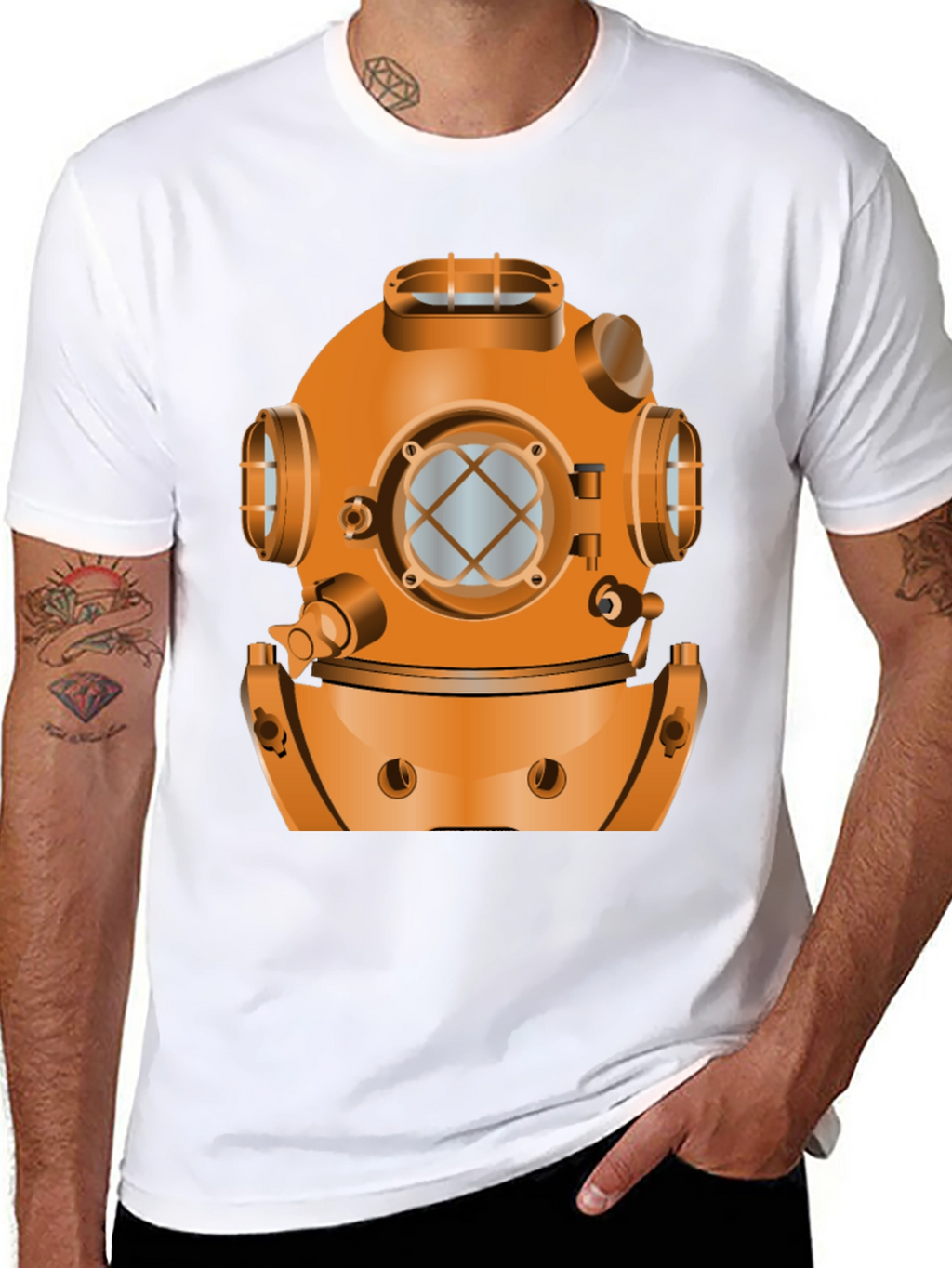 Diving Helmet Graphic T-Shirt - Deep Sea Style