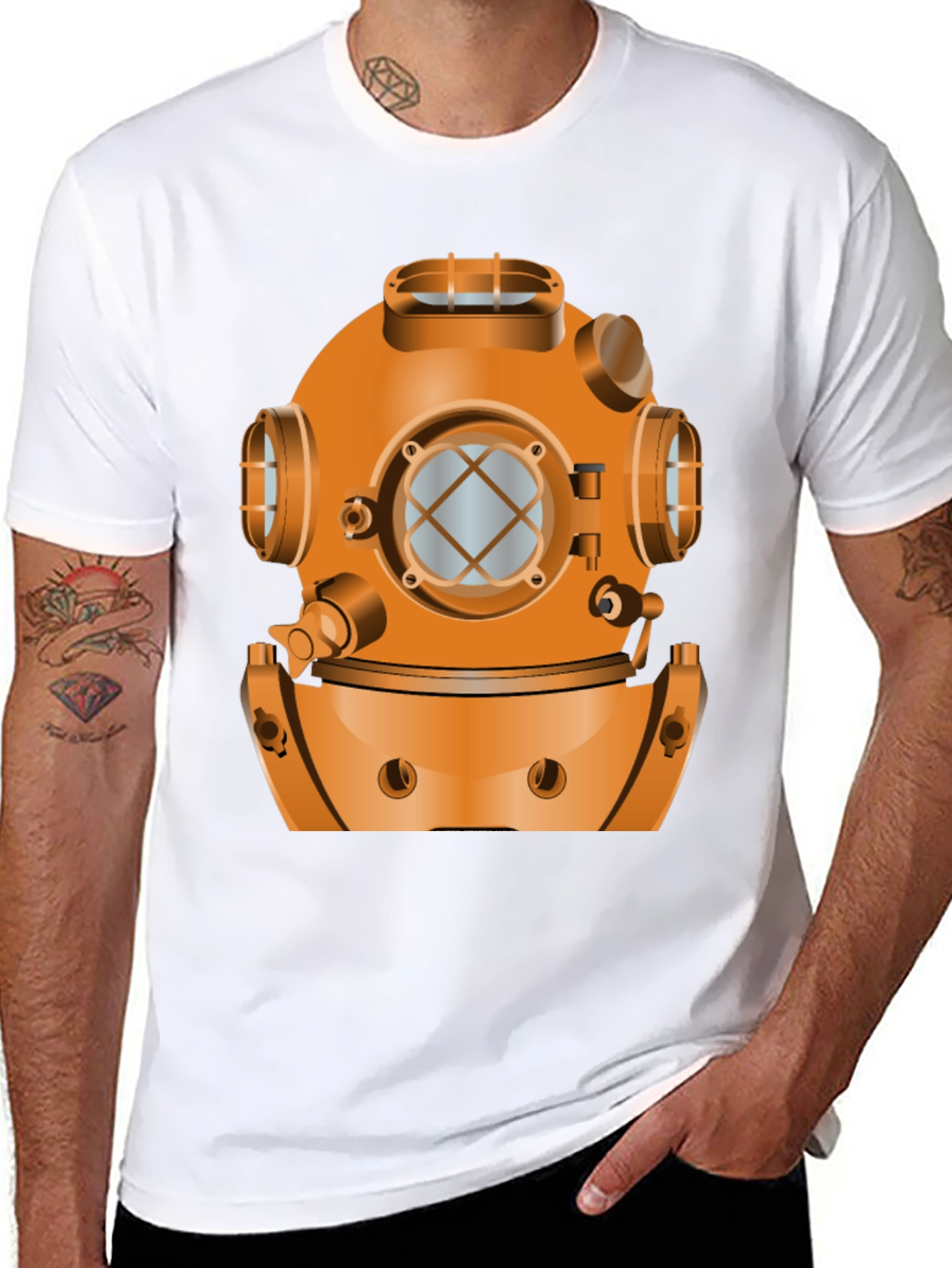 Diving Helmet Graphic T-Shirt - Deep Sea Style
