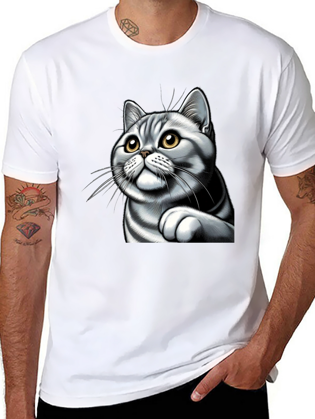 Cat Graphic Tee - Cute Kitten Design