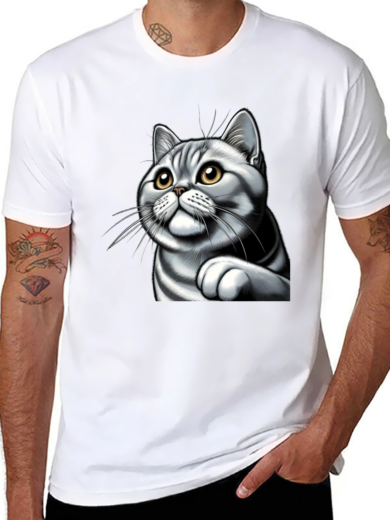 Cat Graphic Tee - Cute Kitten Design