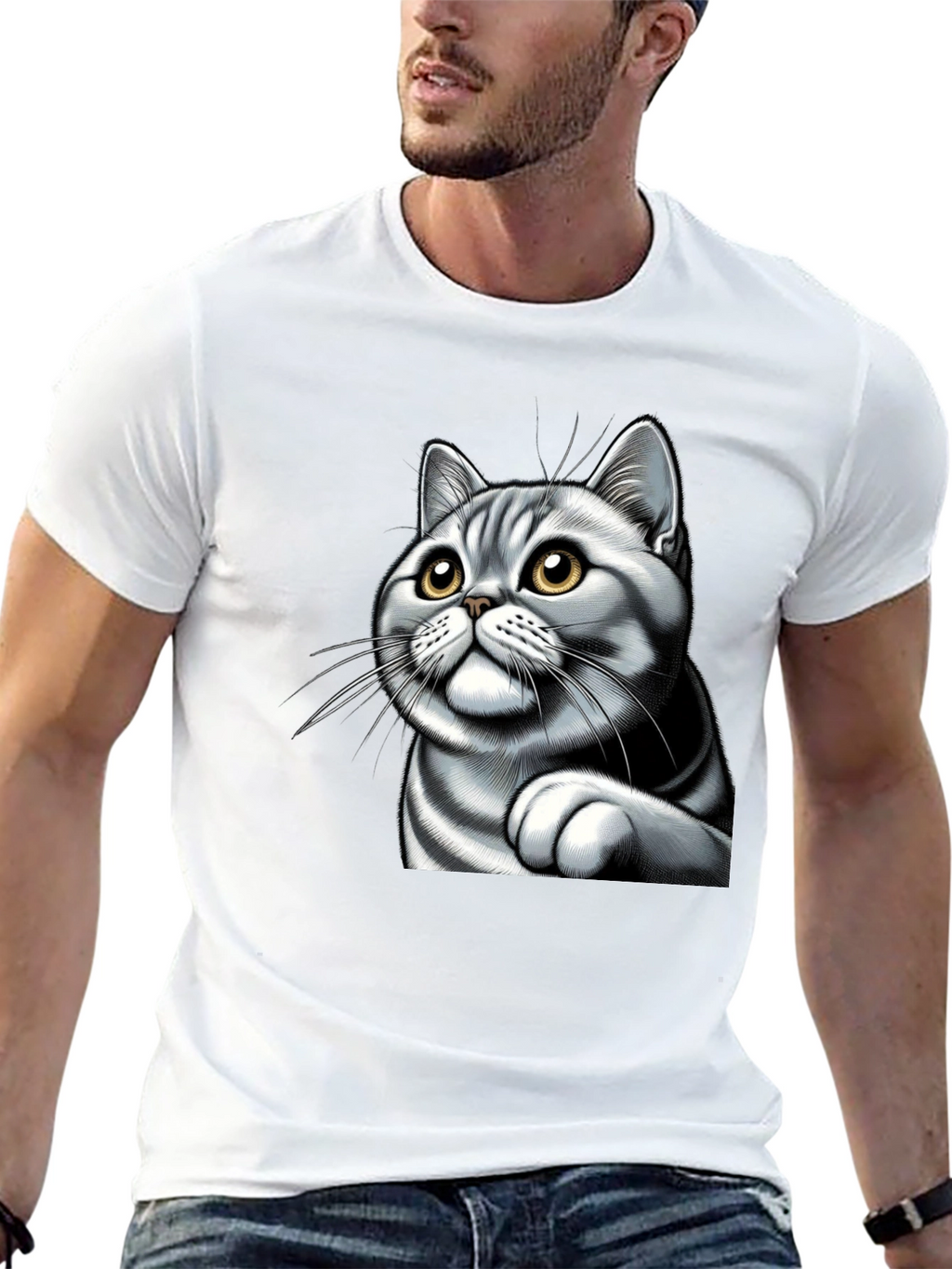 Cat Graphic Tee - Cute Kitten Design
