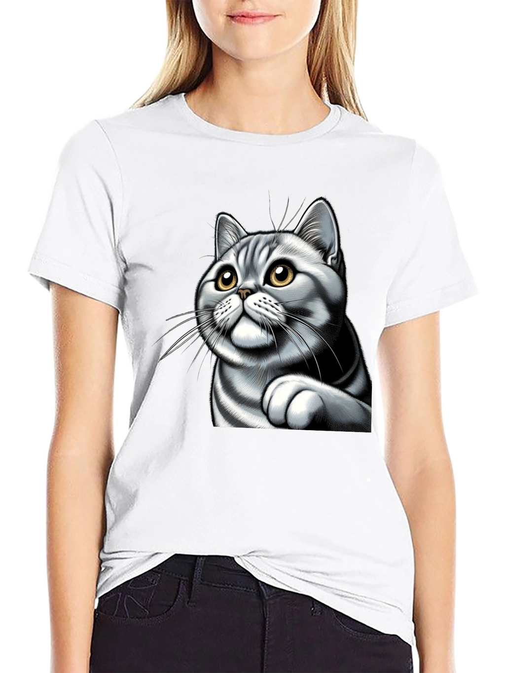 Cat Graphic Tee - Cute Kitten Design