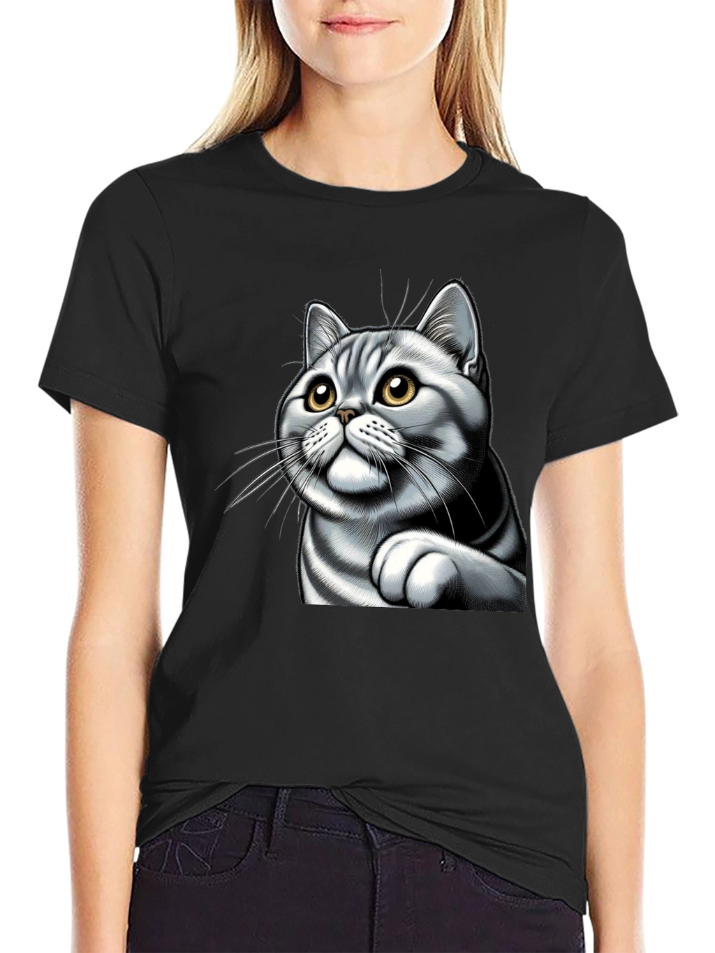 Cat Graphic Tee - Cute Kitten Design