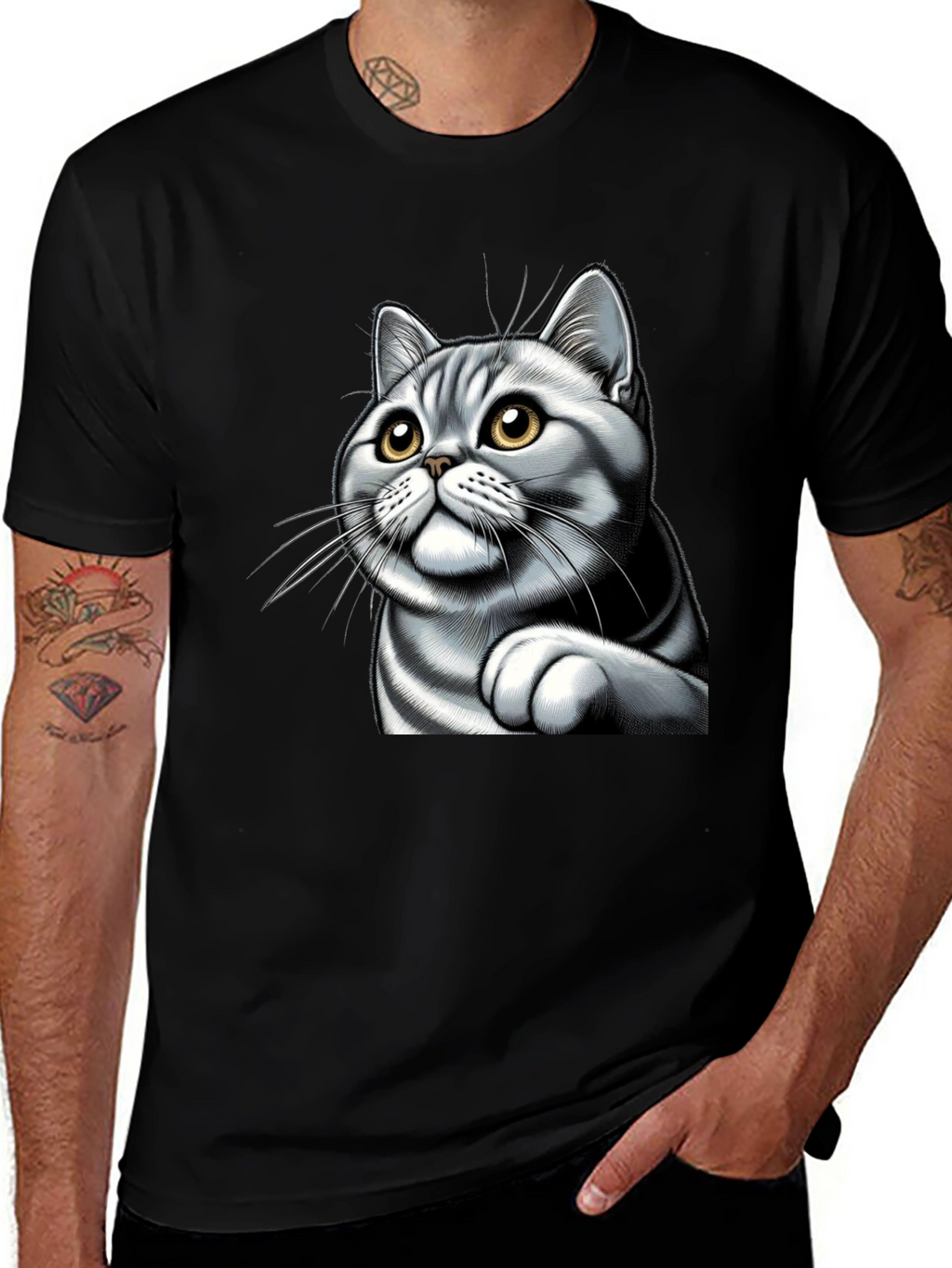 Cat Graphic Tee - Cute Kitten Design