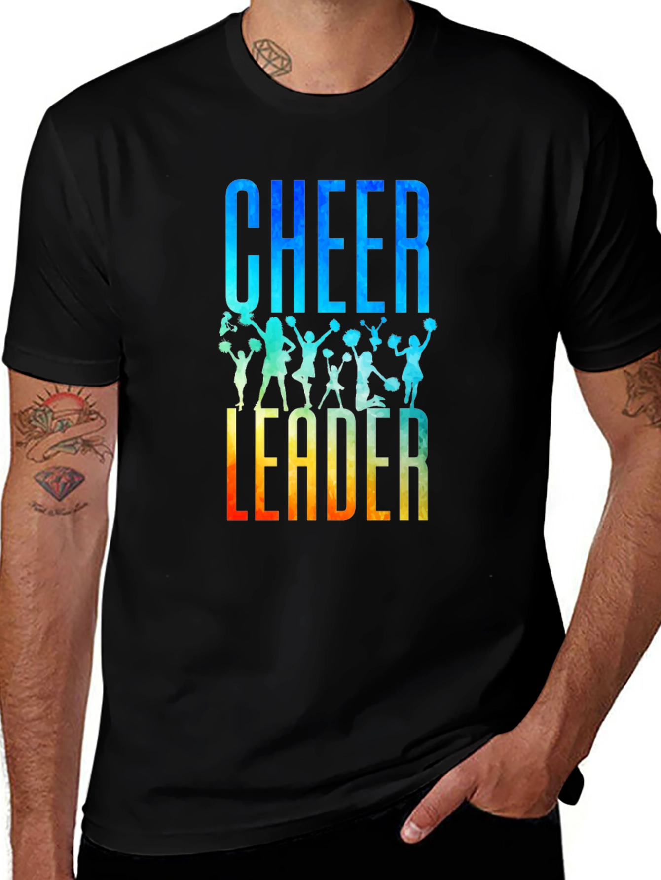 Cheerleader Graphic Tee - Colorful Design!