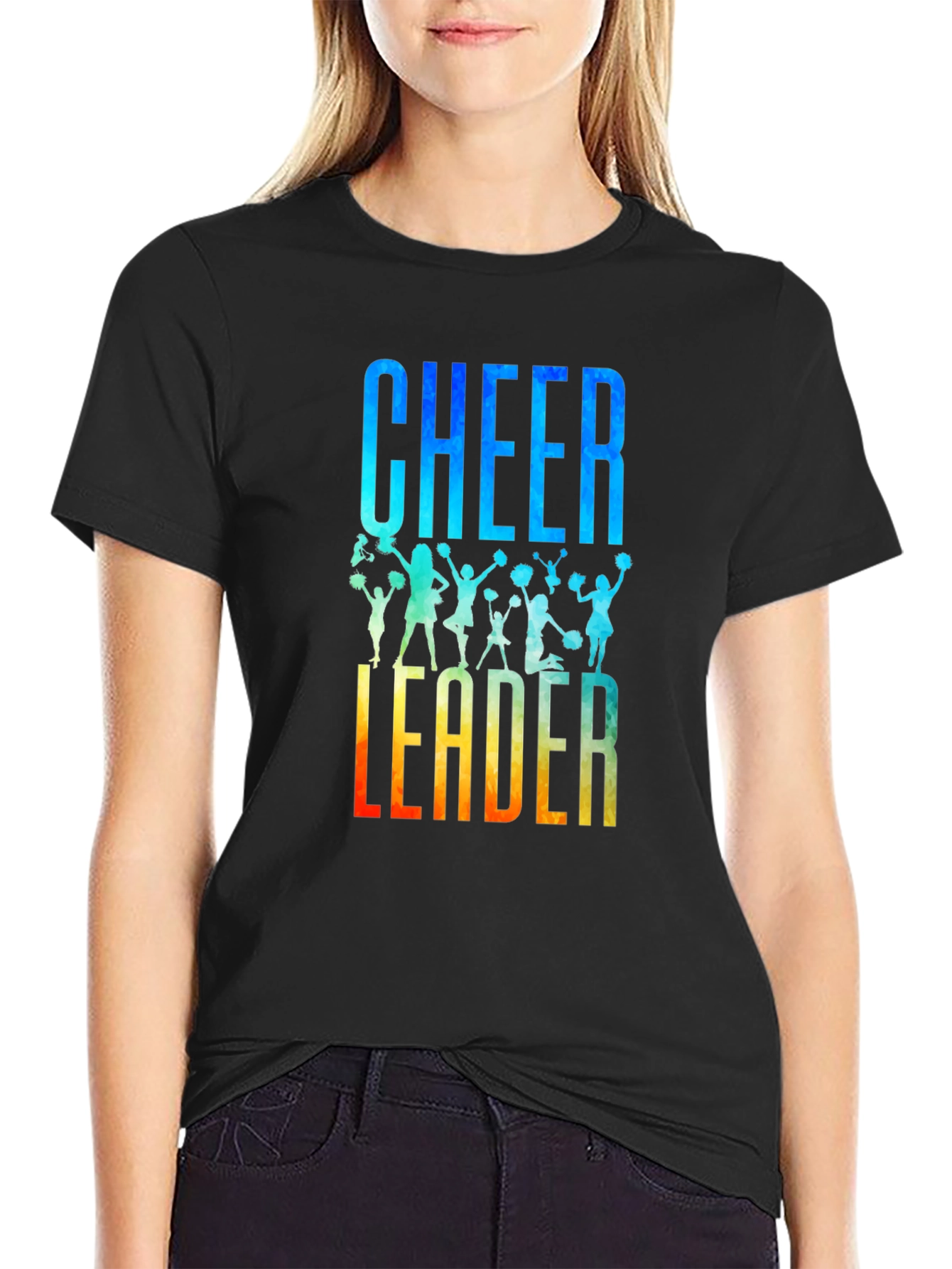 Cheerleader Graphic Tee - Colorful Design!