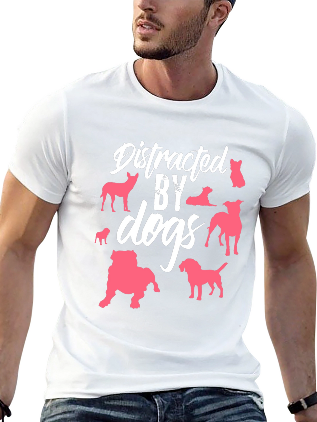 Distracted By Dogs Graphic T-Shirt
