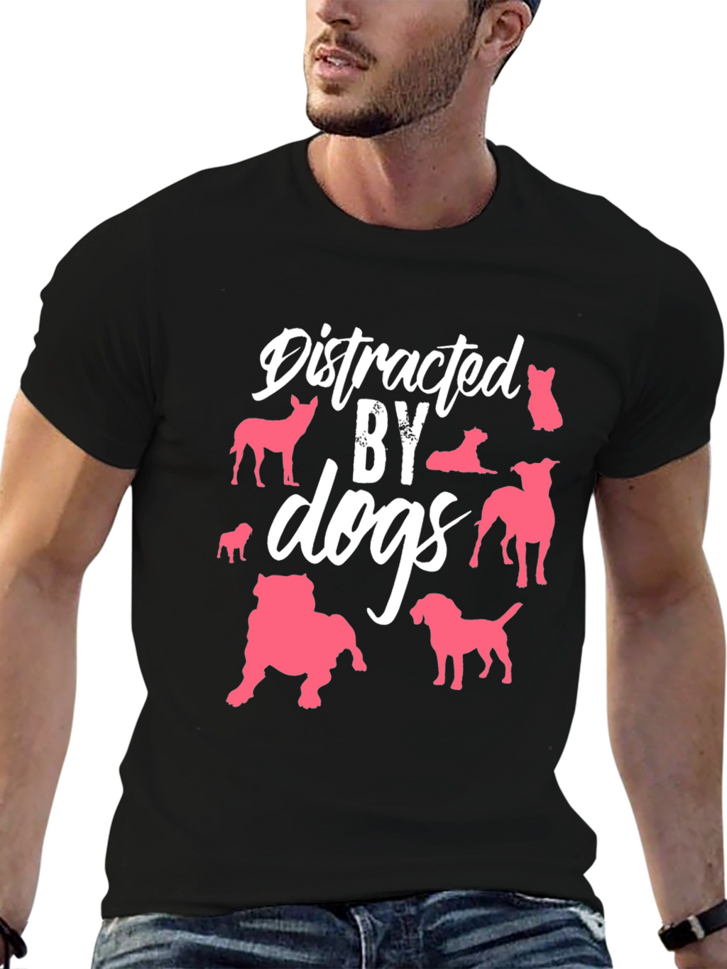 Distracted By Dogs Graphic T-Shirt