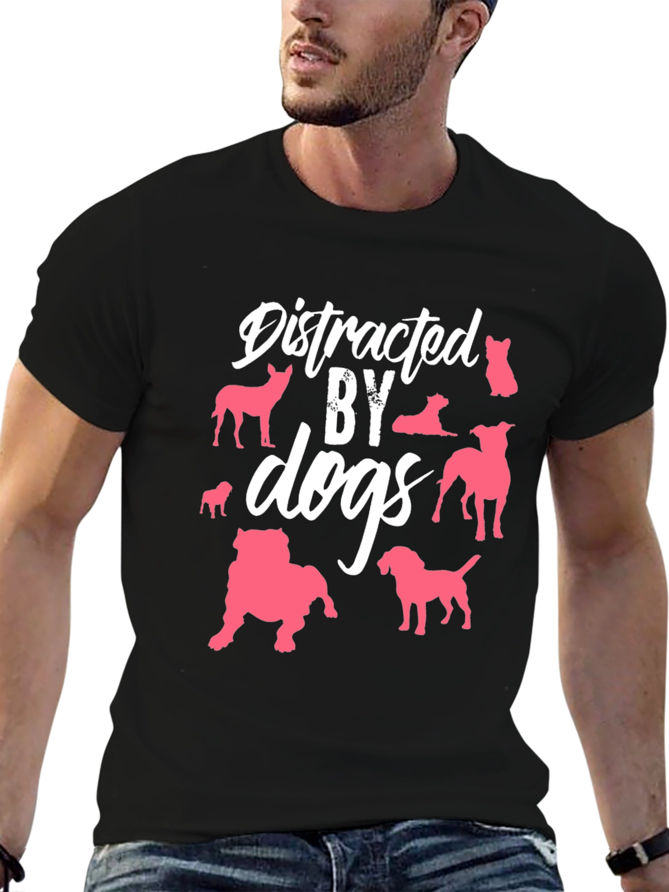 Distracted By Dogs Graphic T-Shirt