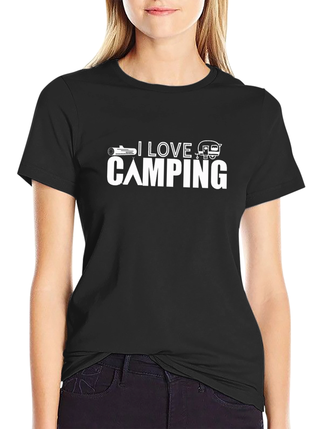 I Love Camping Graphic Tee - Black