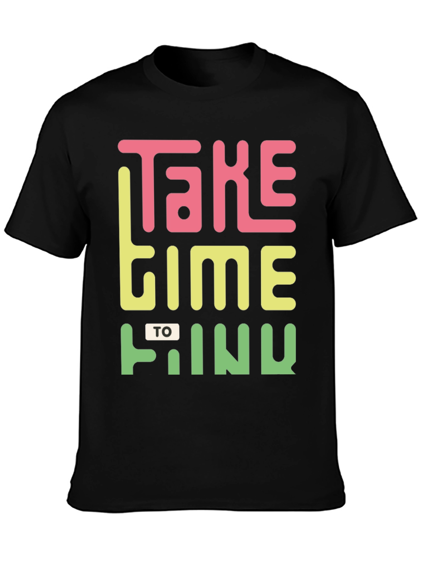 Take Time to Think Graphic Tee - Black Cotton Casual Shirt