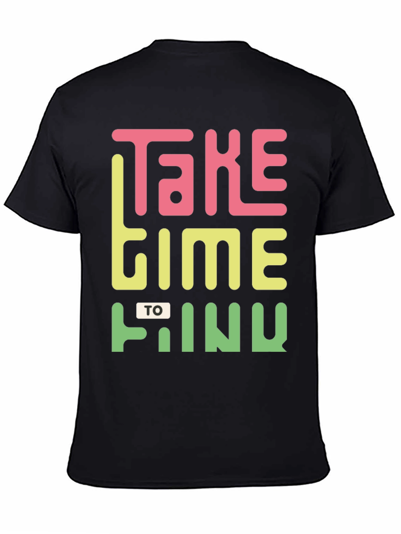 Take Time to Think Graphic Tee - Black Cotton Casual Shirt