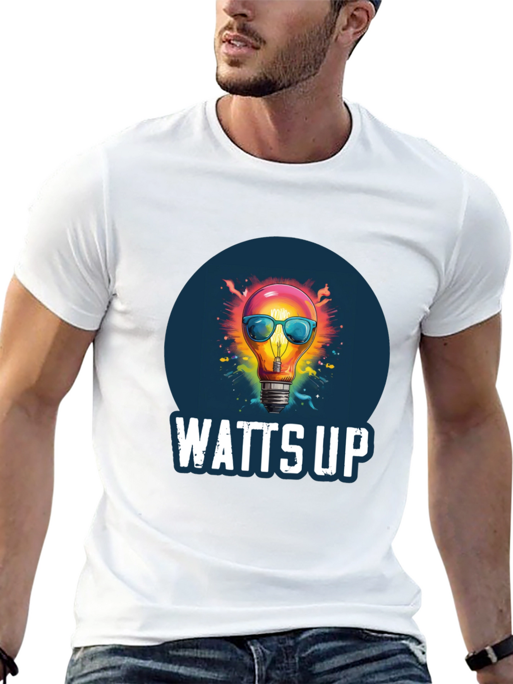 Watts Up Graphic Tee - Funny Lightbulb T-Shirt