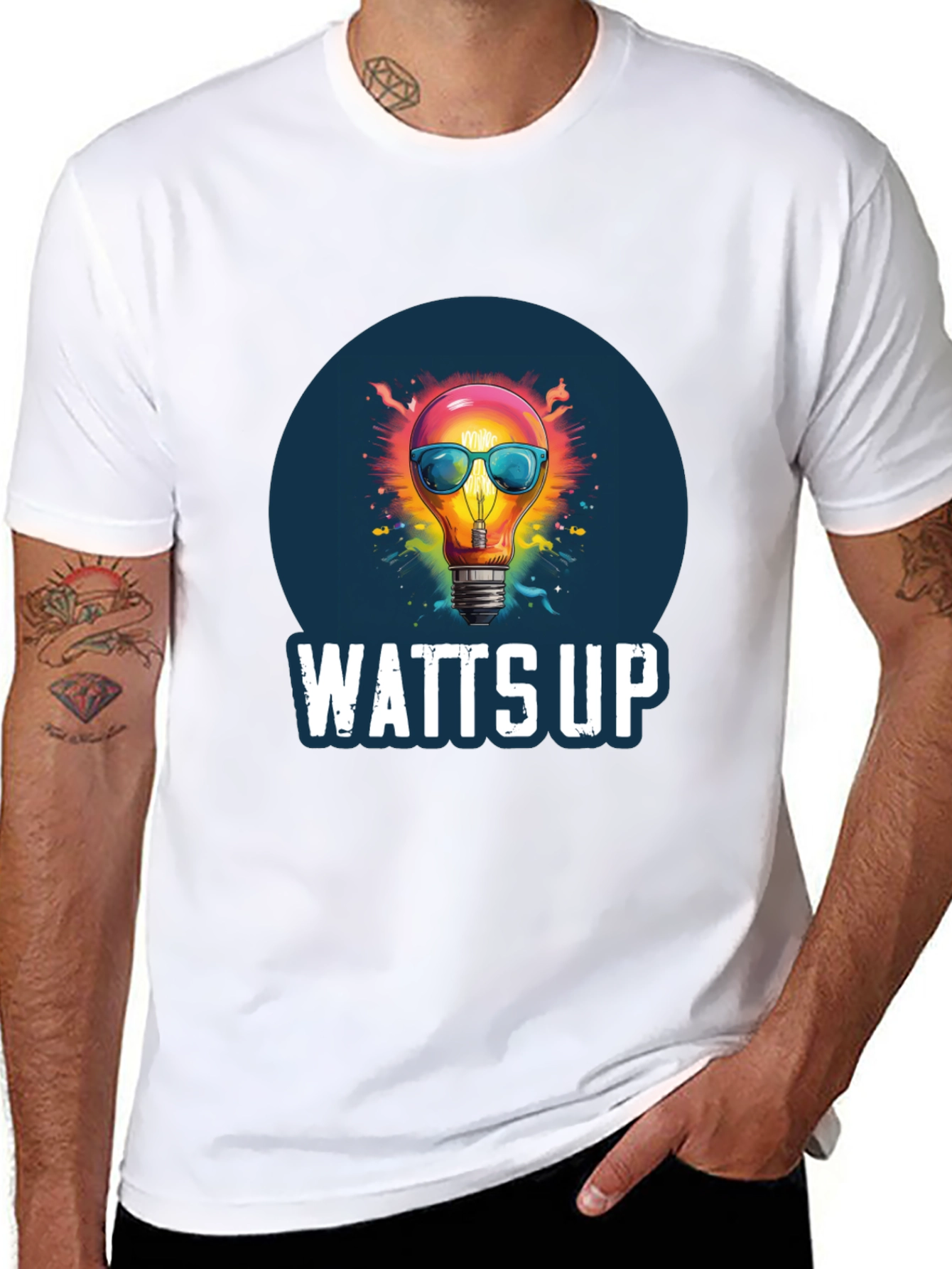 Watts Up Graphic Tee - Funny Lightbulb T-Shirt