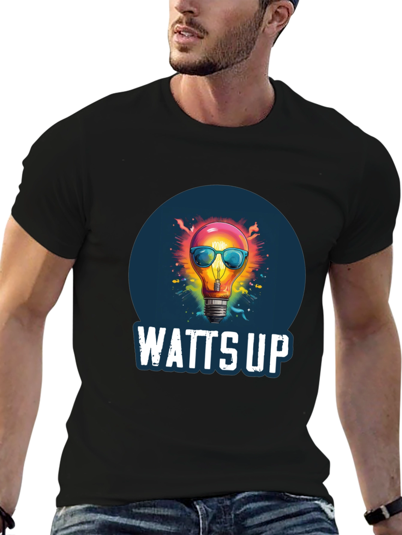 Watts Up Graphic Tee - Funny Lightbulb T-Shirt