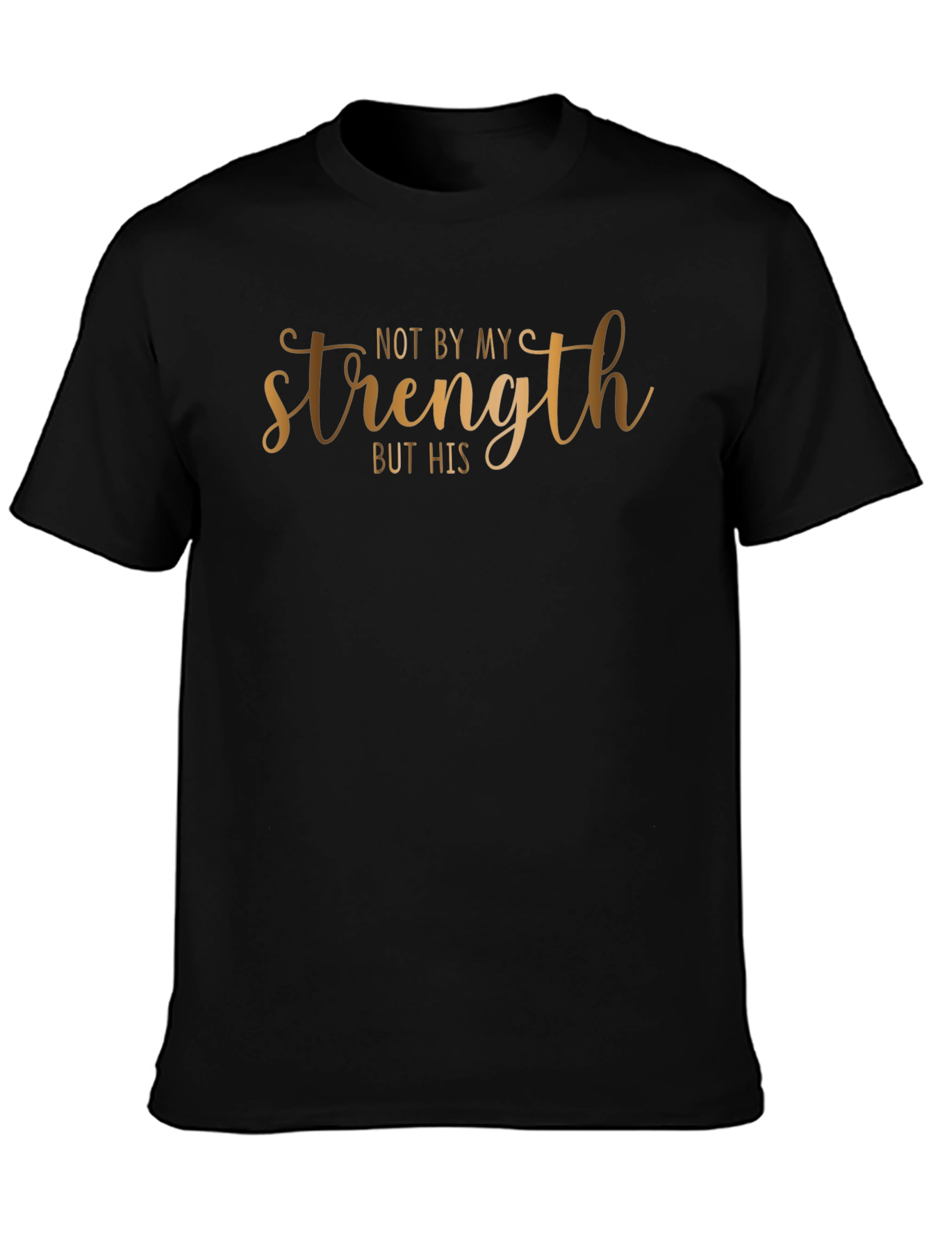 Not By My Strength T-Shirt - Black Christian Tee