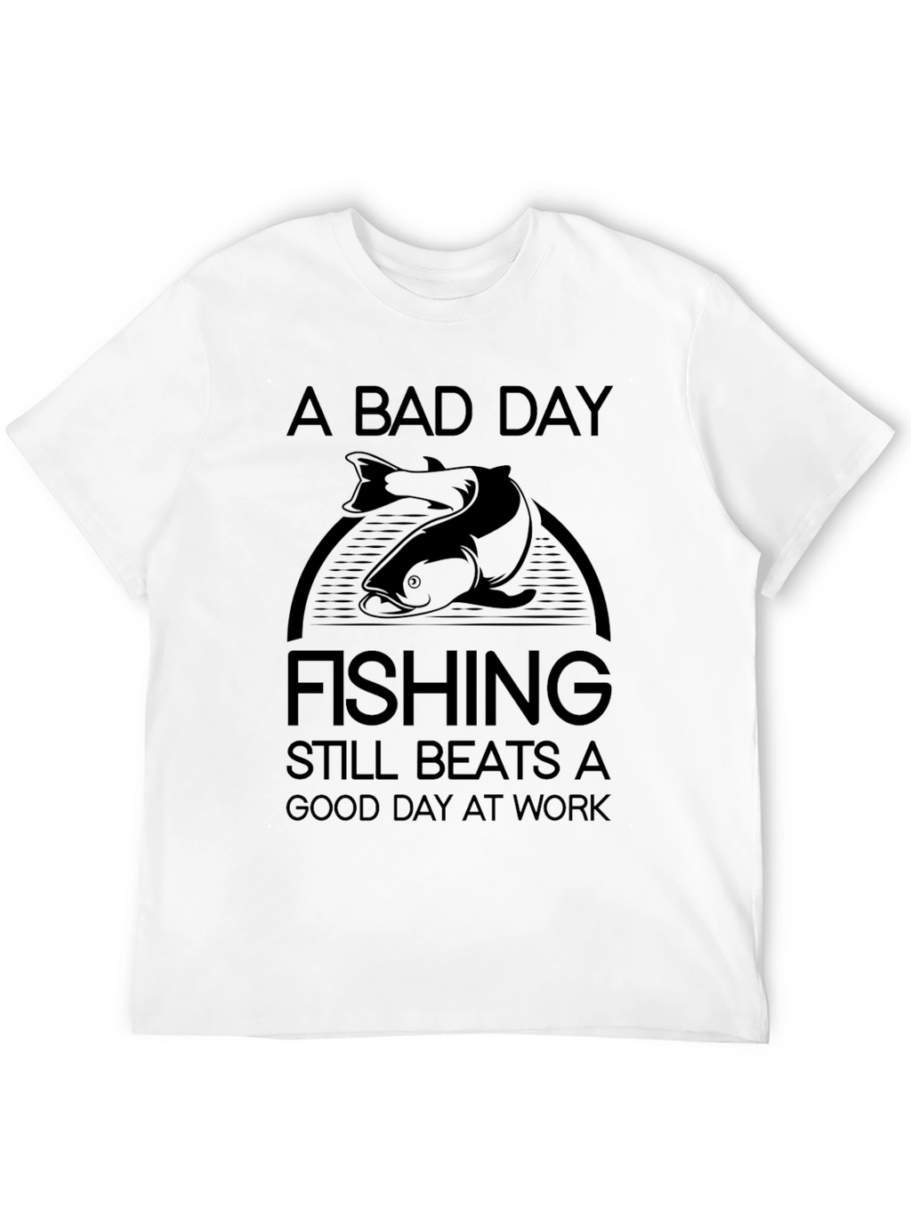 Fishing Beats Work Black Graphic Tee