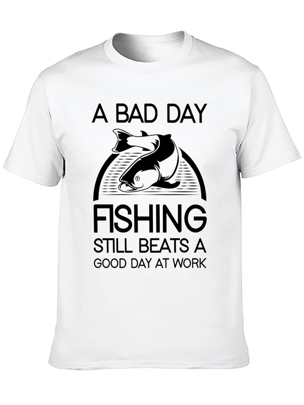 Fishing Beats Work Black Graphic Tee